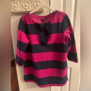 Lands' End Fuchsia and Navy Textured Tunic - Size M